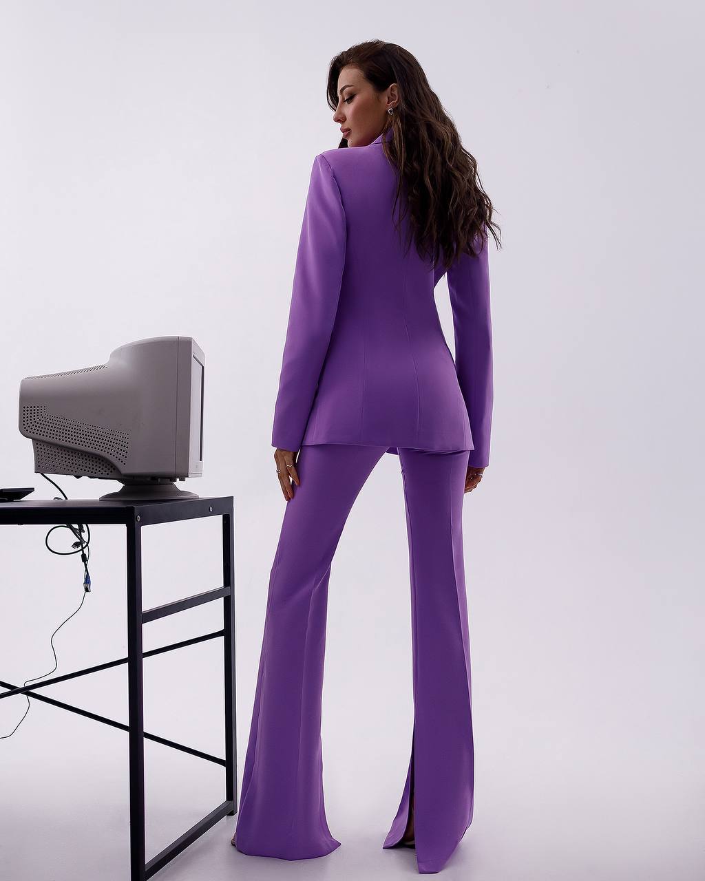 Premium Diagonal Suit Crepe Women Blazer and Trousers Set