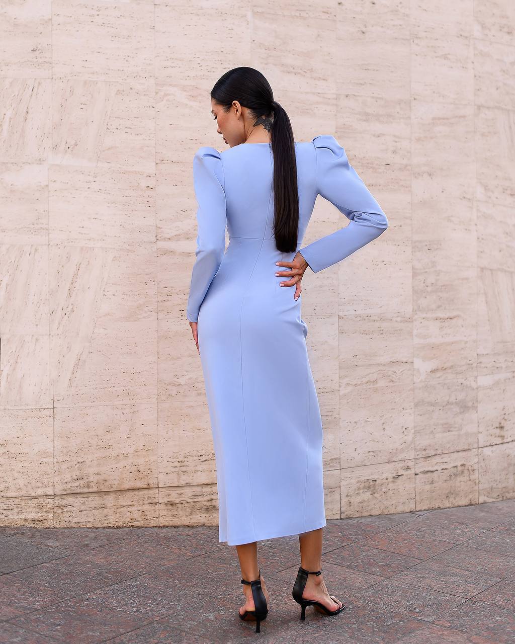 Elegant Midi Dress for Women in Premium Crepe Fabric