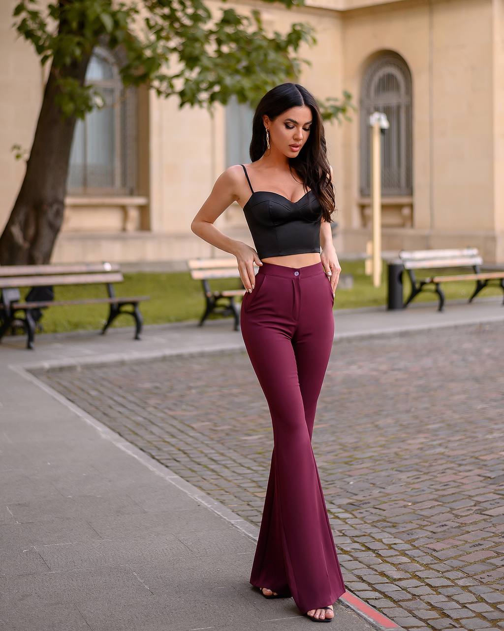 Womens Satin Crop Top with Spaghetti Straps