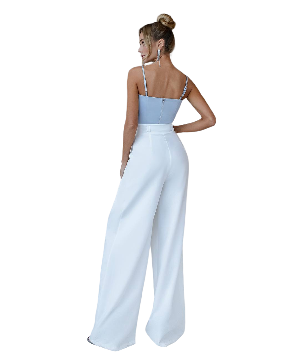 Womens Palazzo Pants Premium Suit Crepe Diagonal