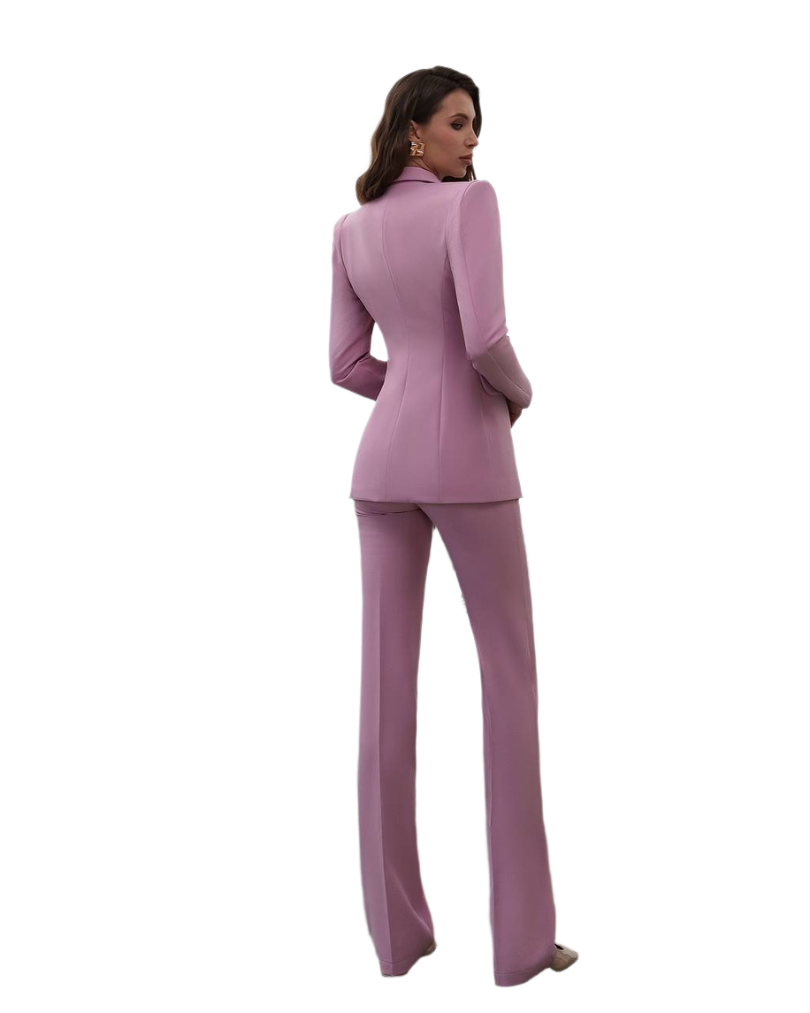 Womens Premium Crepe Diagonale Suit Blazer and Pants in Pink Black Red Blue and Milk