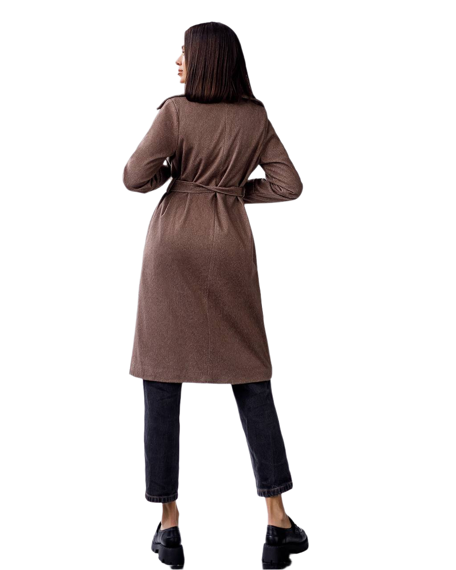 Elegant Wool Coat with Long Length and Belted Waist for Stylish Fall Wardrobe