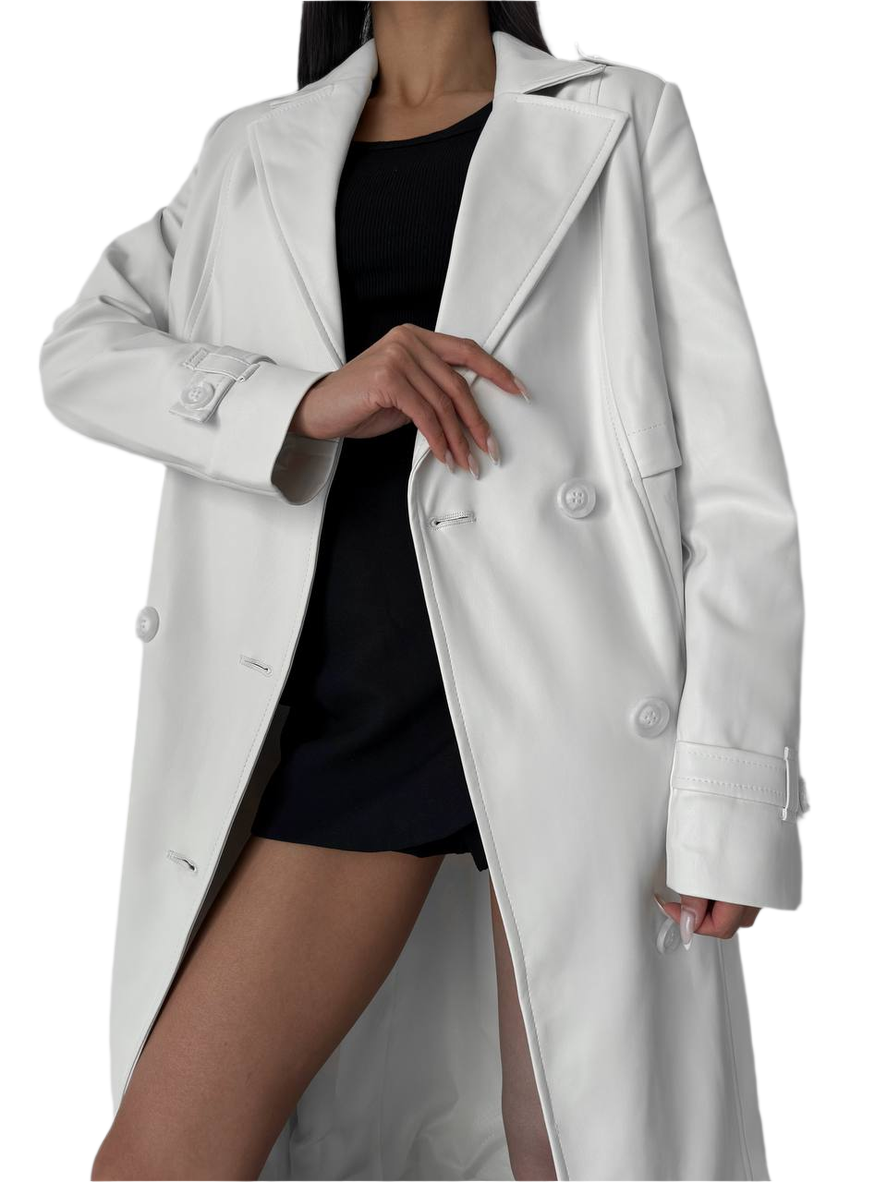 Women Eco-Leather Trench Coat Kendi 02 with Suede Base and Viscose Lining