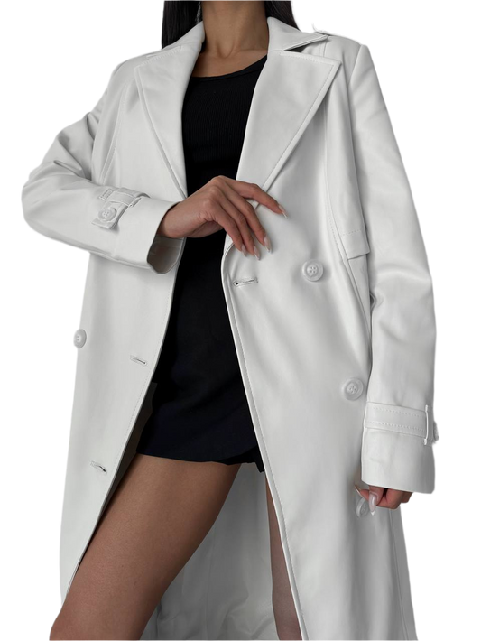 Women Eco-Leather Trench Coat Kendi 02 with Suede Base and Viscose Lining