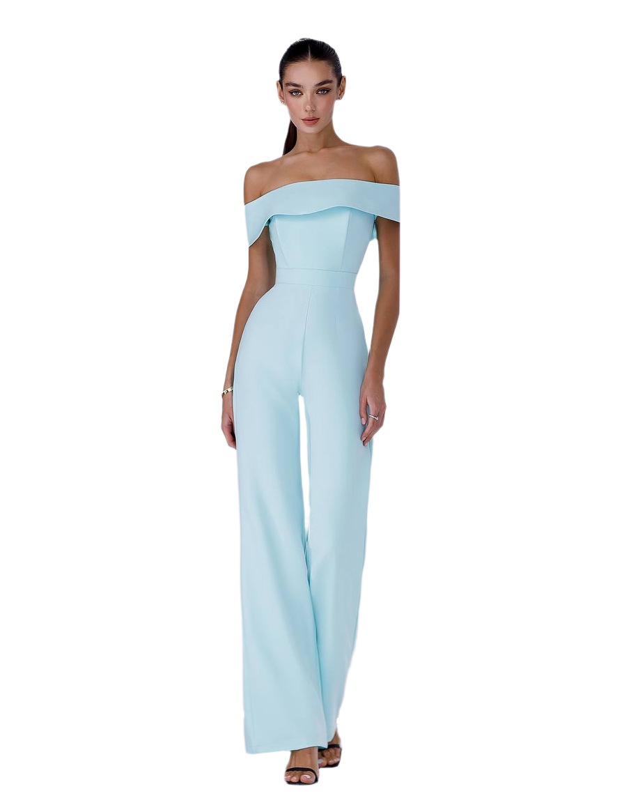 Elegant Light Blue Off Shoulder Jumpsuit for Women