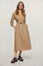 Women Plaid Cashmere Midi Dress with Belt