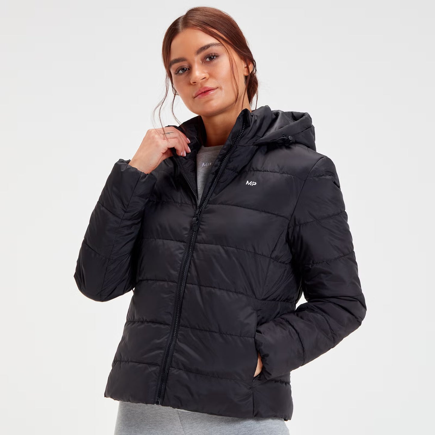 Black Lightweight Puffer Jacket for Women