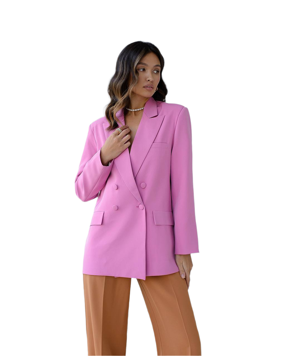 Womens Double Breasted Premium Crepe Blazer Jacket