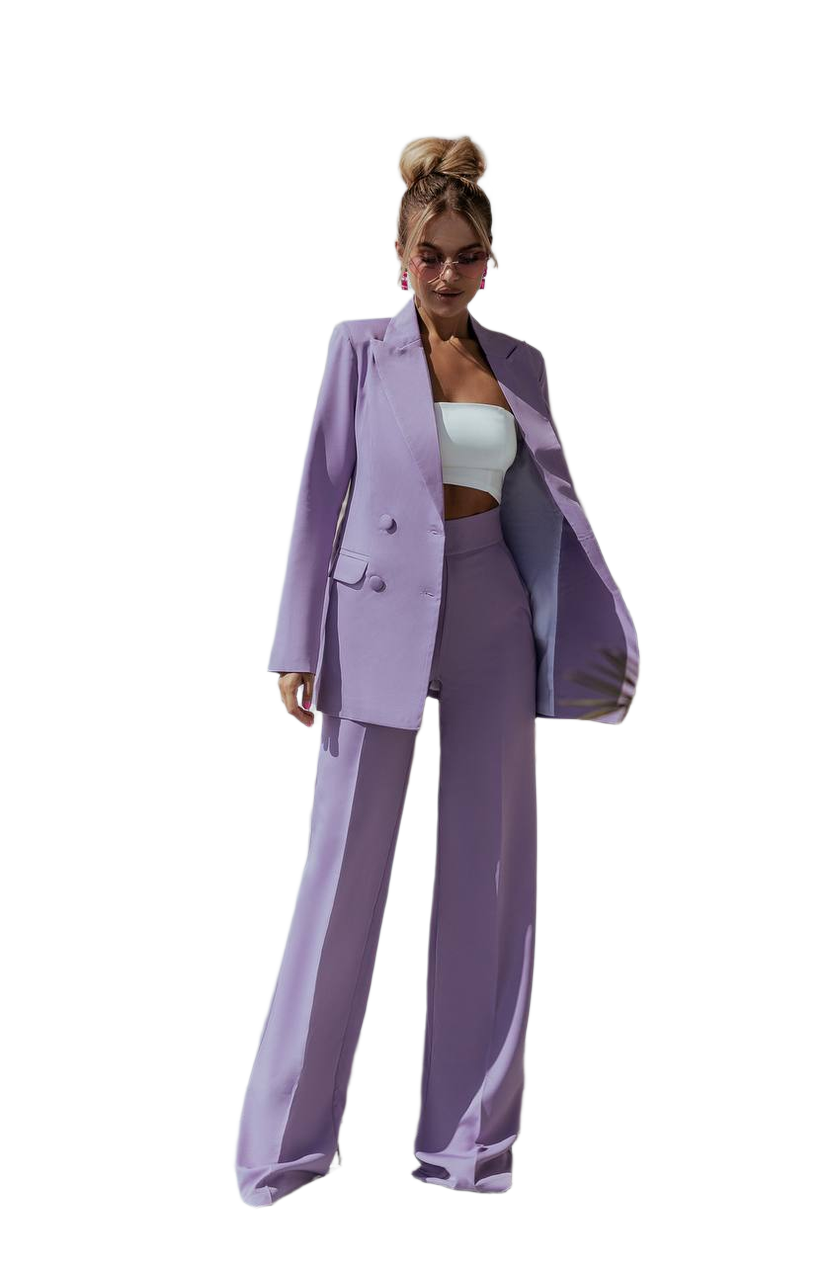 Oversized Women's Suit in Lavender Diagonal Crepe