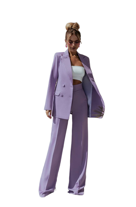 Oversized Women's Suit in Lavender Diagonal Crepe