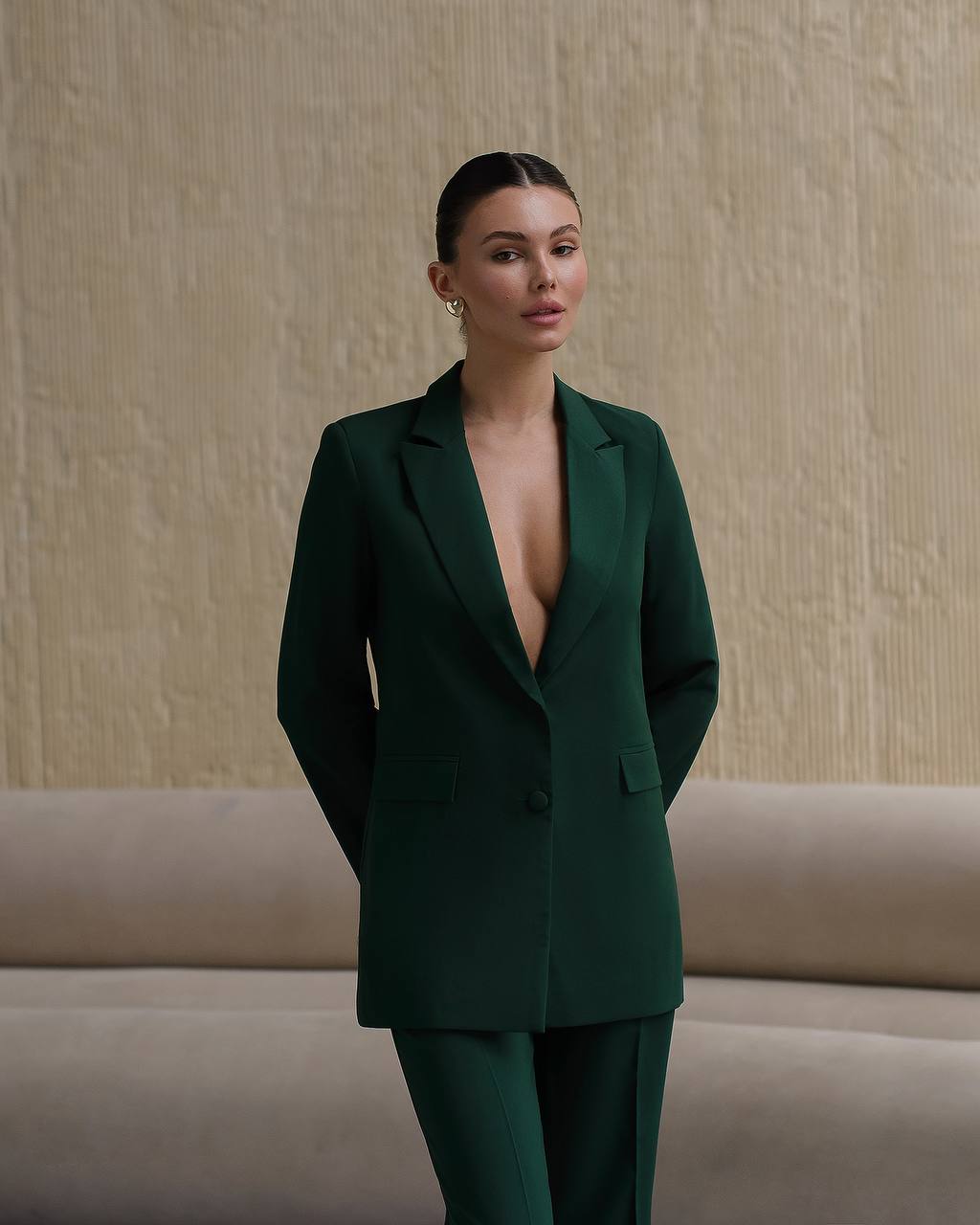 Womens Polished Tiar and Lux Fabric Suit in Green