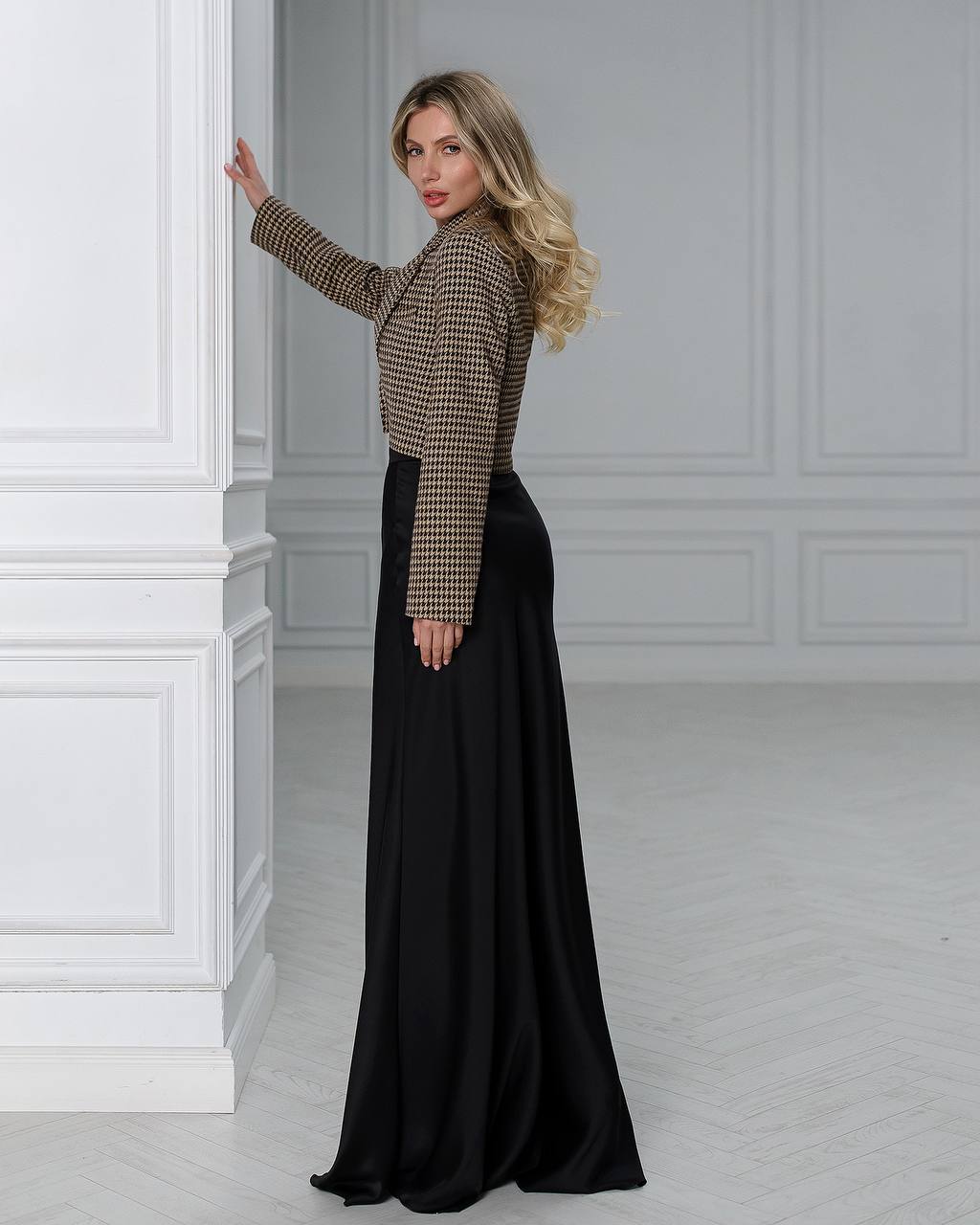 Premium Pandora Satin Skirt for Women Black Long Elegant