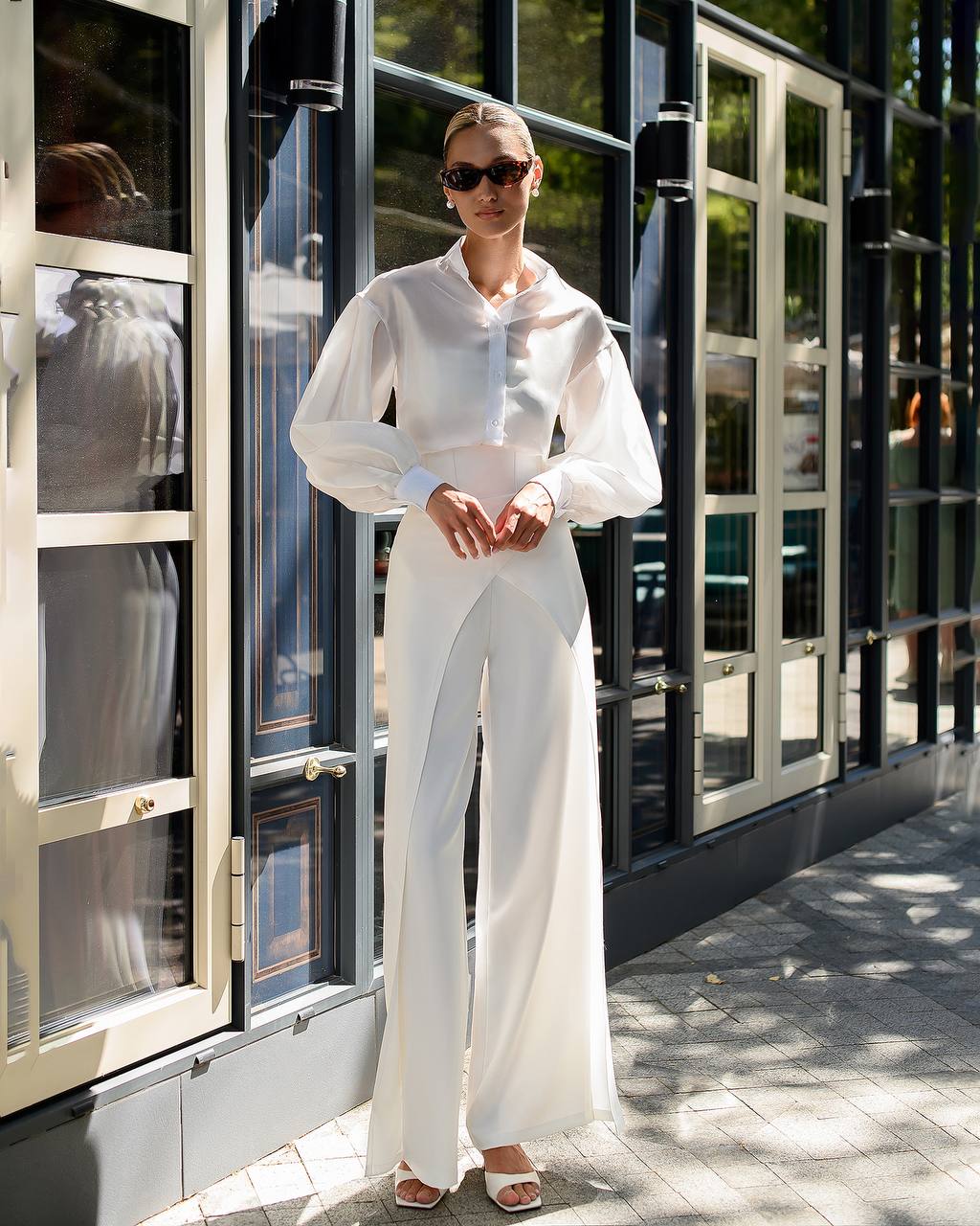 Premium Crepe Diagonal Suiting Pants with Corset Waistband for Women