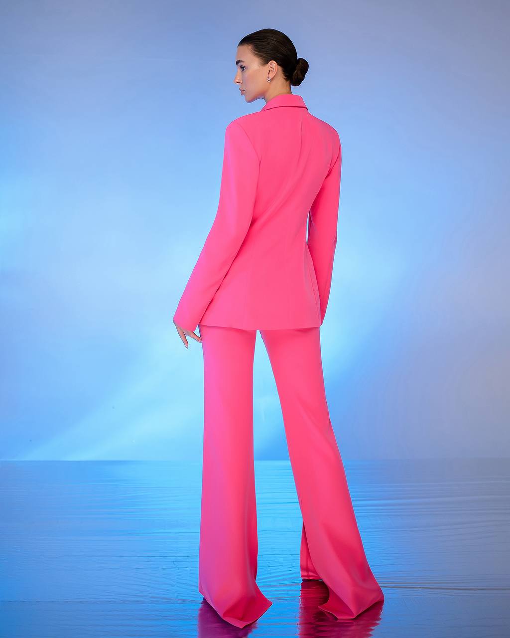 Premium Women's Diagonal Suit Crepe in Raspberry Color