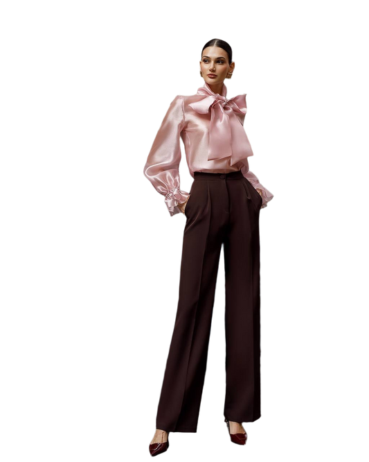 Premium Diagonal Costume Crepe Trousers for Women