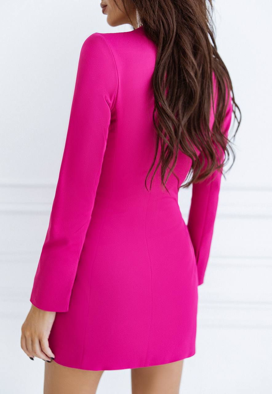 Pink dress with long sleeves on a white background