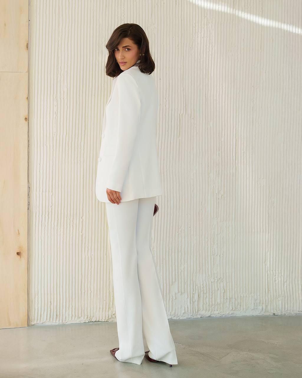 Womens Three-Piece Suit with Vest Diagonal Suit Crepe