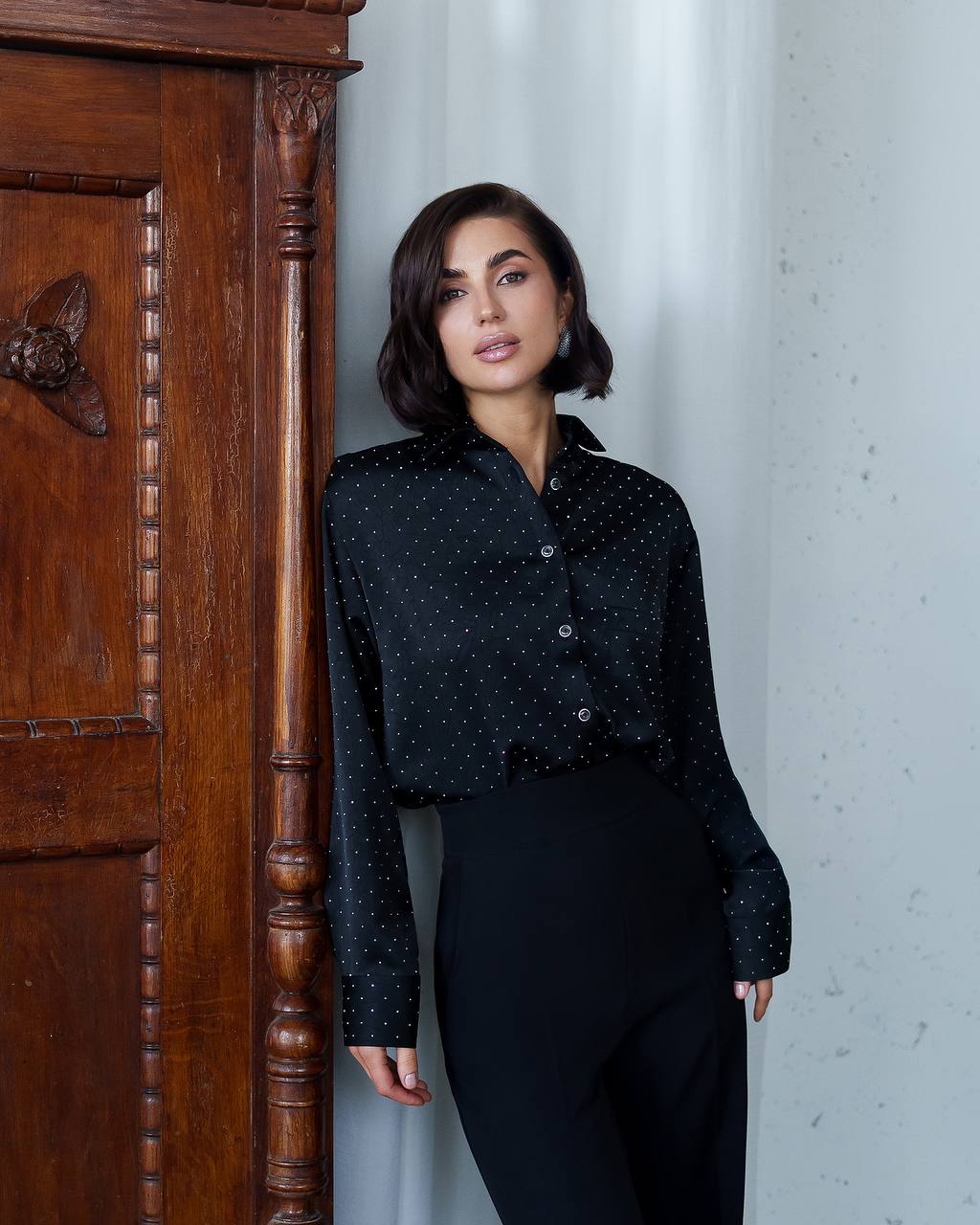 Womens Premium Diagonal Crepe Suit Trousers Black