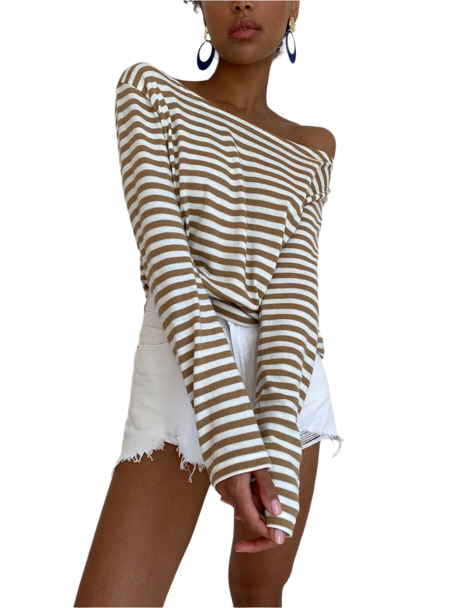 Women Striped Long Sleeve Cotton Shirt