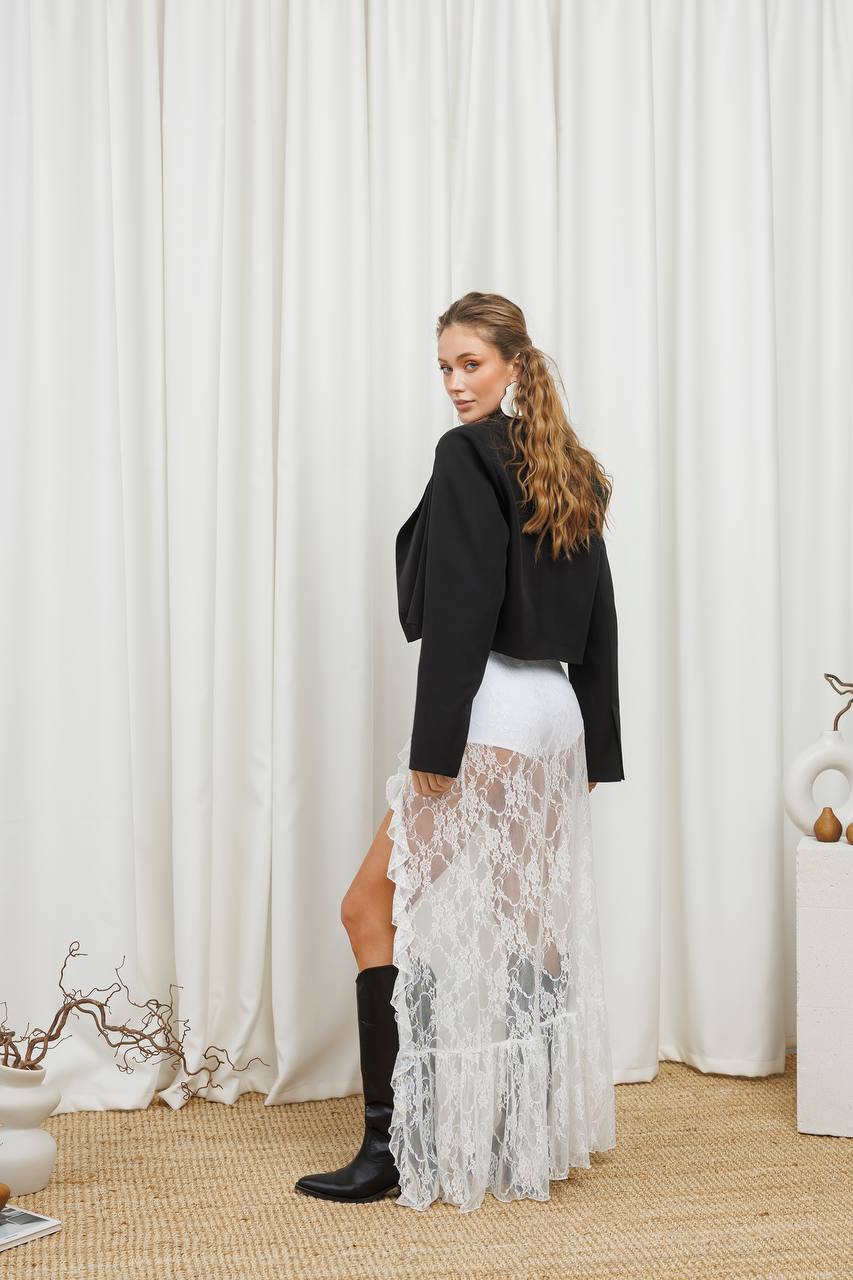 Women Skirt and Shorts Set Guipure Knitwear Micro Diving