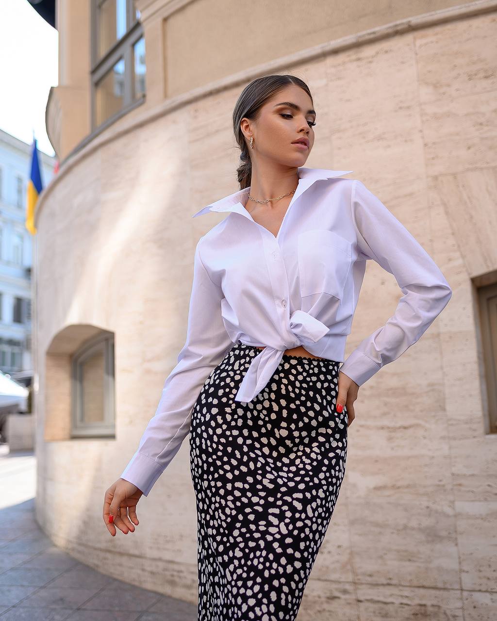 Stylish Women's Shirt in White Long Sleeve