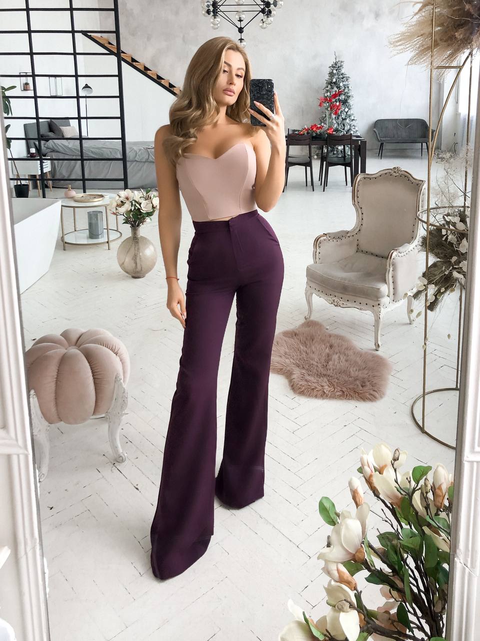 Women's Elegant Beige Strapless Corset Top