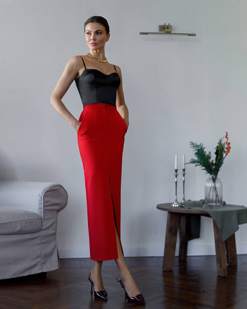 Womens Satin Crop Top with Spaghetti Straps