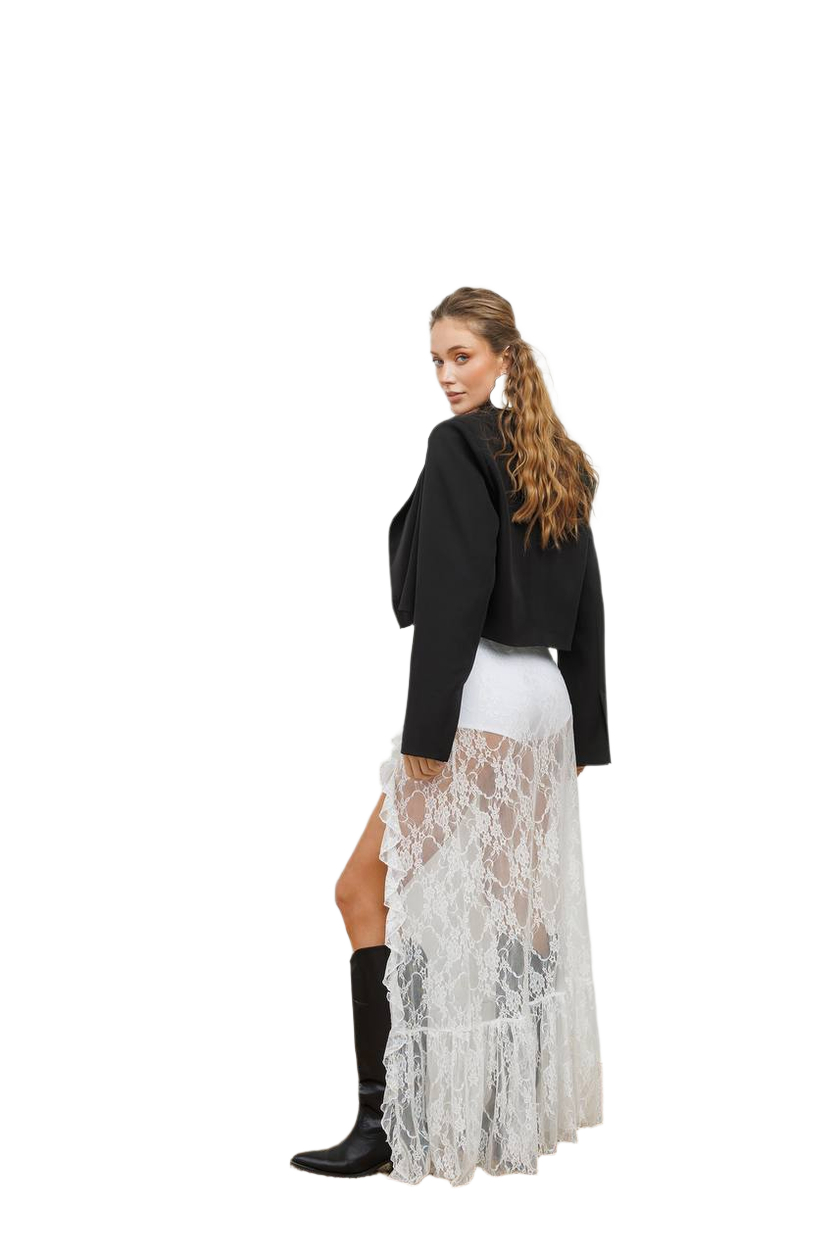 Women Skirt and Shorts Set Guipure Knitwear Micro Diving