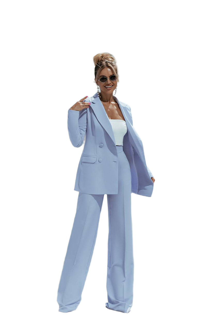 Oversized Womens Suit in Light Lavender Diagonal Crepe