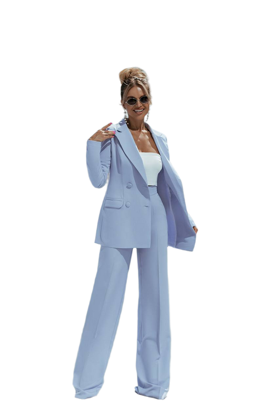 Oversized Womens Suit in Light Lavender Diagonal Crepe