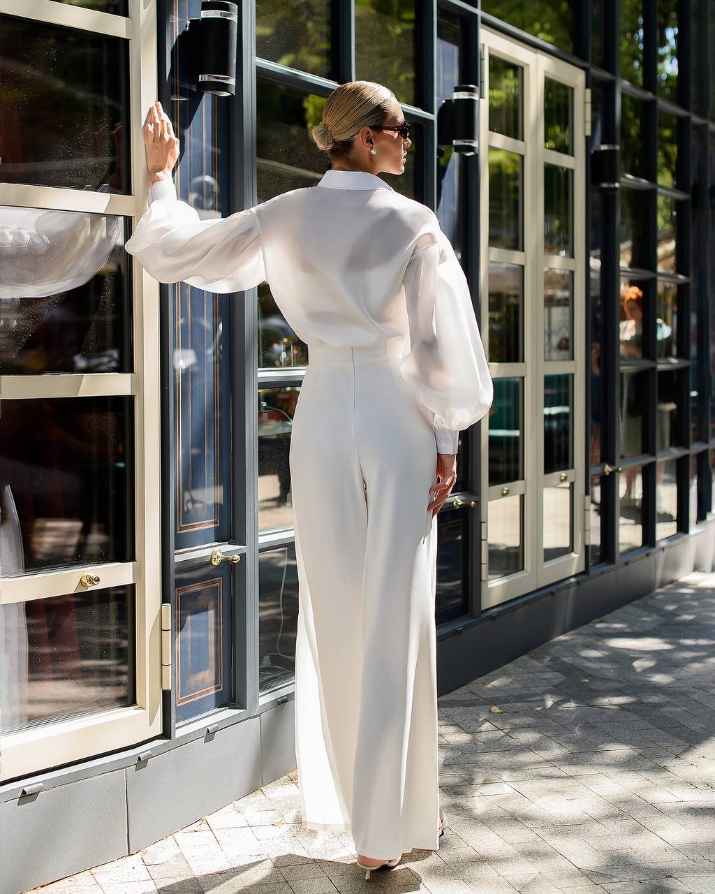Premium Crepe Diagonal Suiting Pants with Corset Waistband for Women