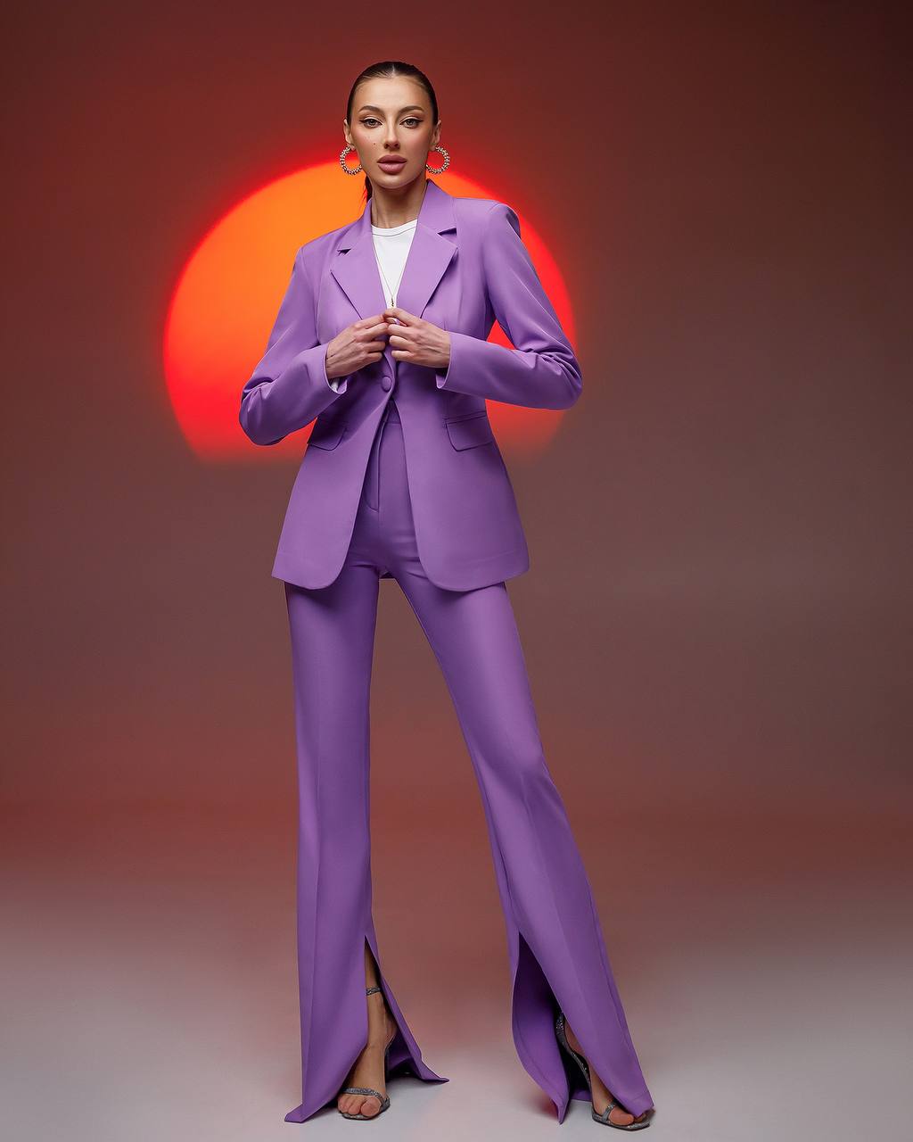 Premium Diagonal Suit Crepe Women Blazer and Trousers Set