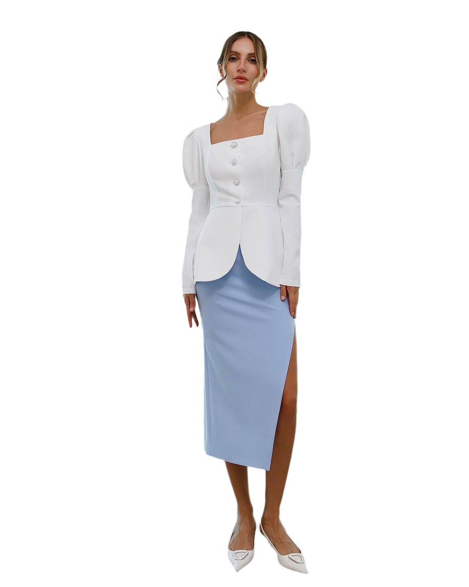 Womens Blouse Jacket Premium Suit Crepe Diagonal Without Lining