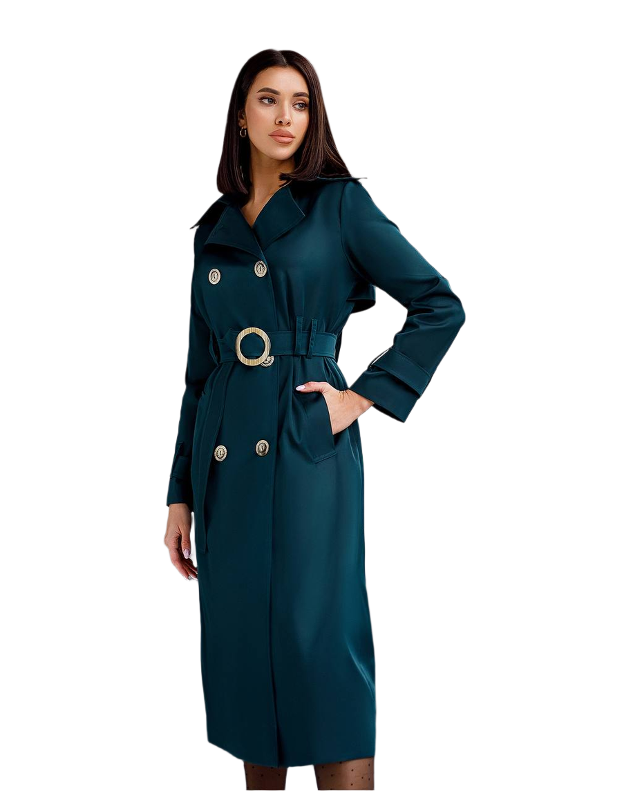 Stylish Cotton Trench Coat for Women with Pockets and Belt Slim Fit Outerwear