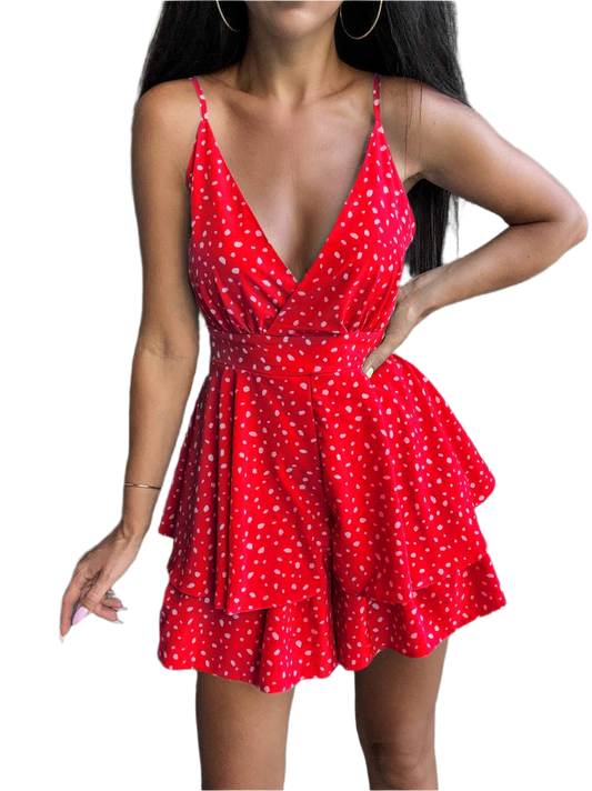 Olivia Rhinestone Jumpsuit for Women with Adjustable Straps and Belted Waist