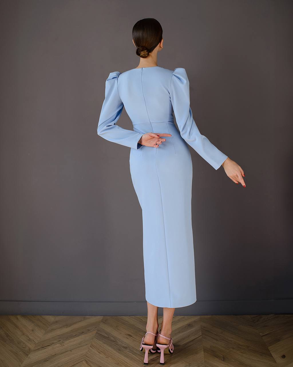 Elegant Midi Dress for Women in Premium Crepe Fabric