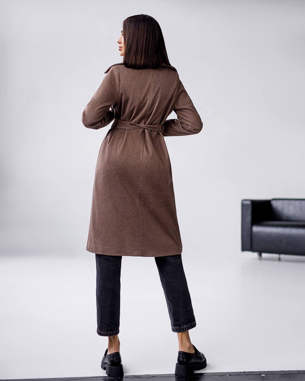 Elegant Wool Coat with Long Length and Belted Waist for Stylish Fall Wardrobe