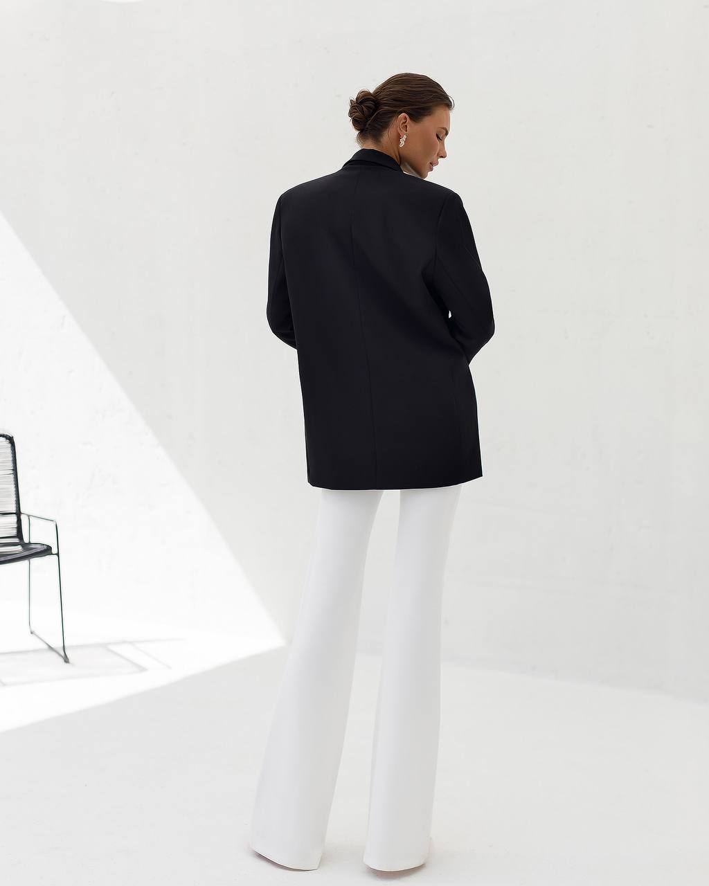 Oversize Black Blazer for Women Premium Suiting Crepe
