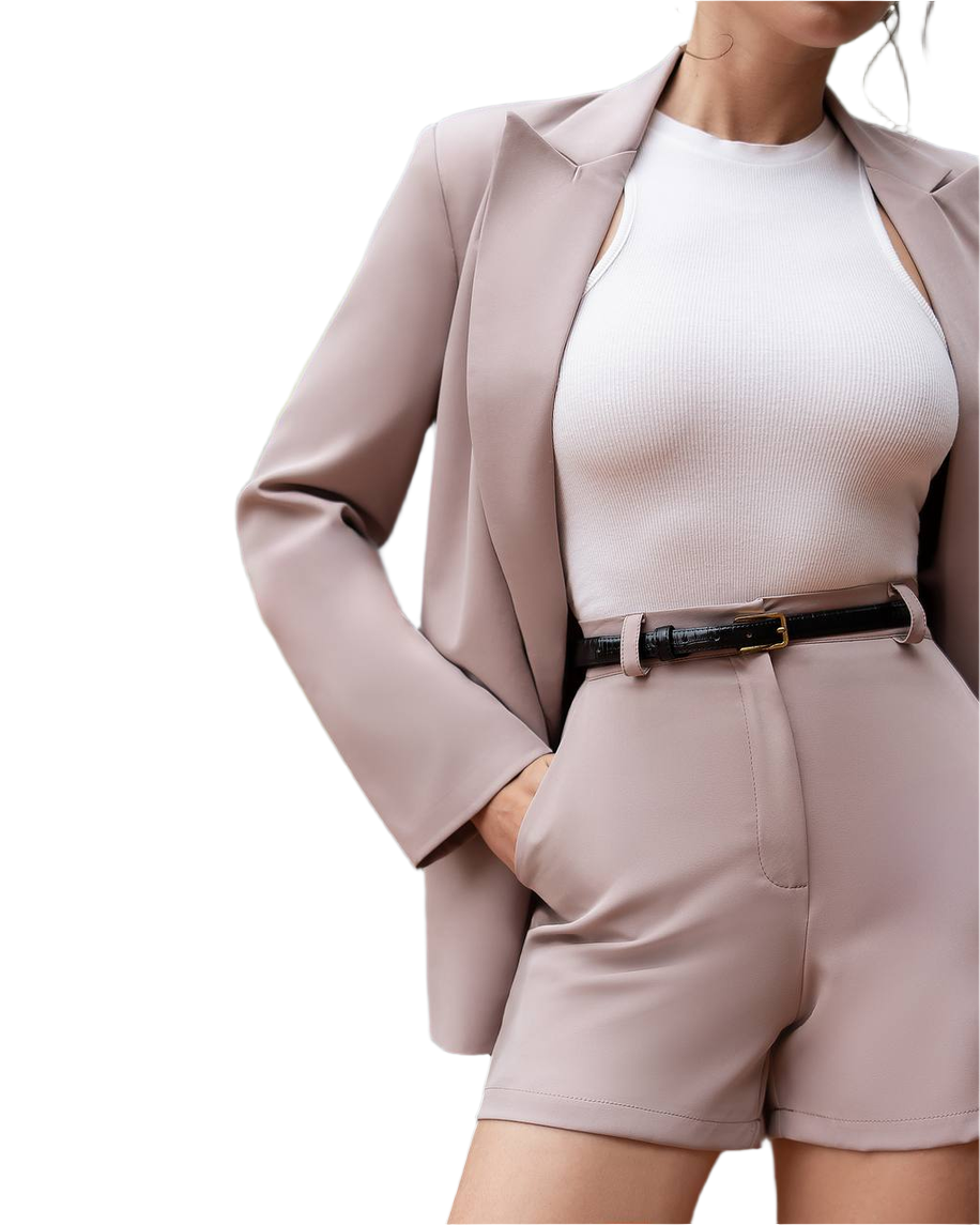 Womens Premium Suit Blazer with Lining and Shorts