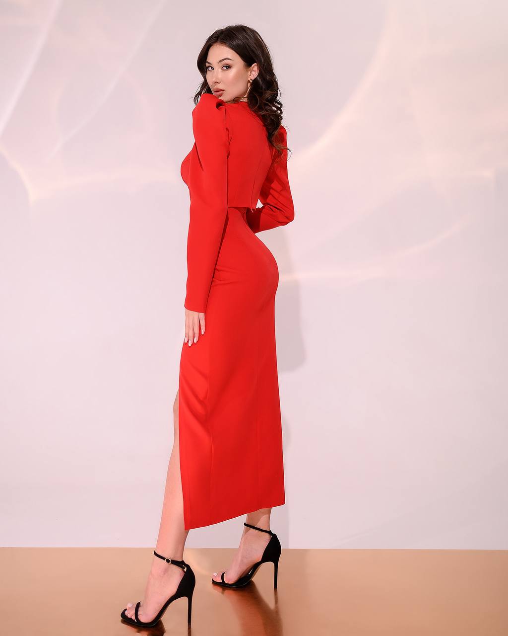 Women's Stylish Two-Piece Suit with Slit Skirt