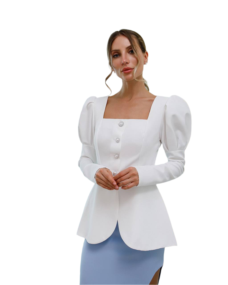 Womens Blouse Jacket Premium Suit Crepe Diagonal Without Lining