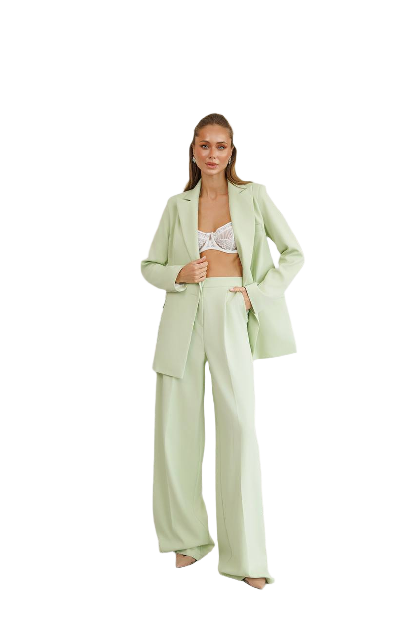 Premium Quality Womens Suit Diagonal Crepe Olive Color