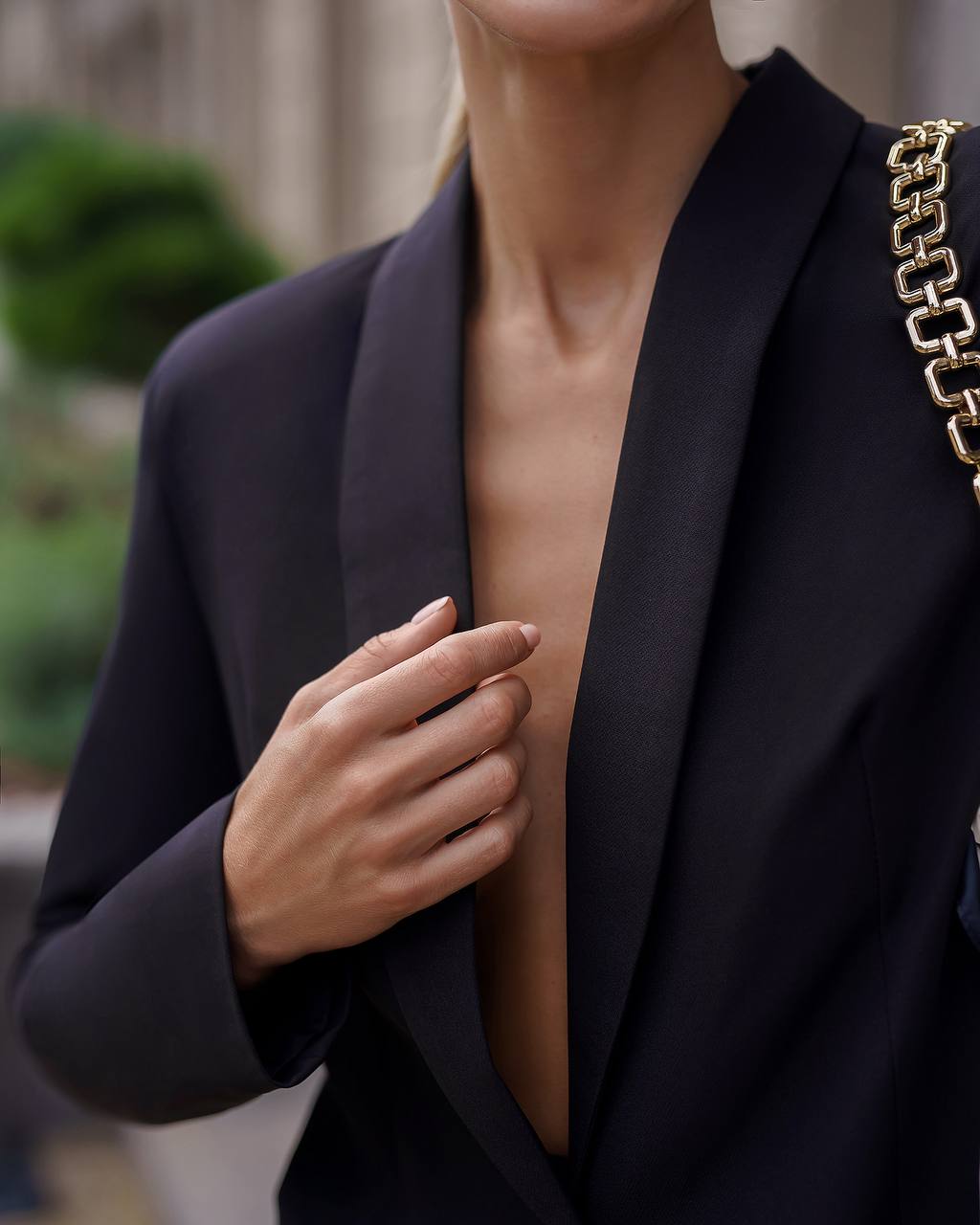 Womens Black Suit with Lined Blazer and Flared Pants