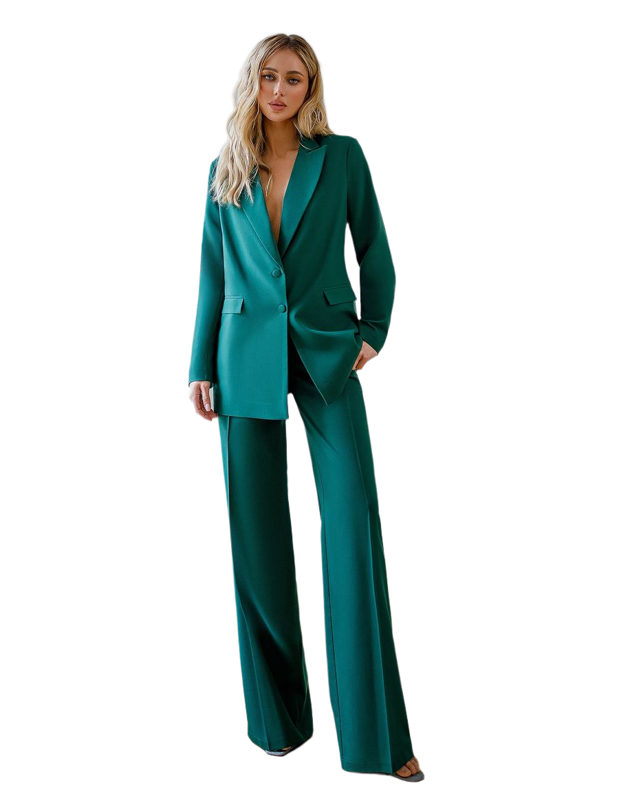 Womens Polished Tiar and Lux Fabric Suit in Green