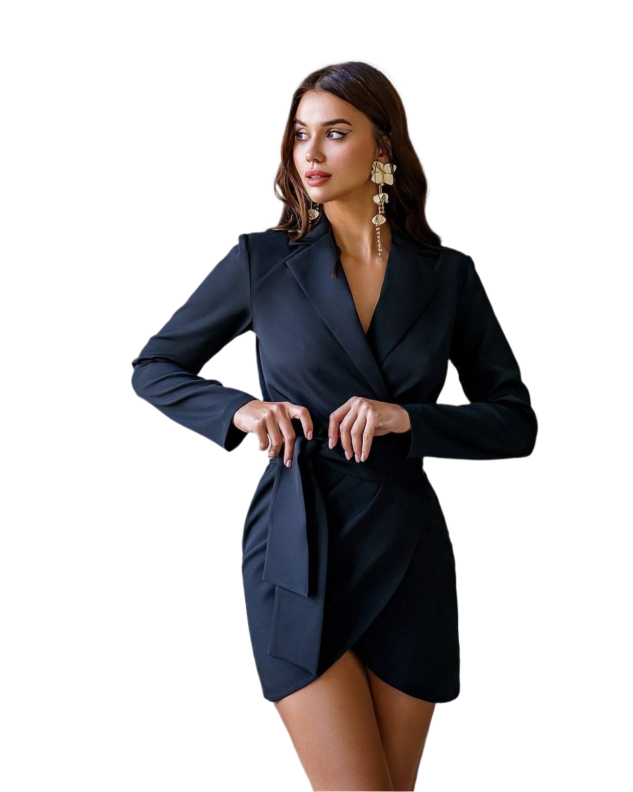 Elegant Women Suit Crepe Diagonal Dress in Multiple Colors