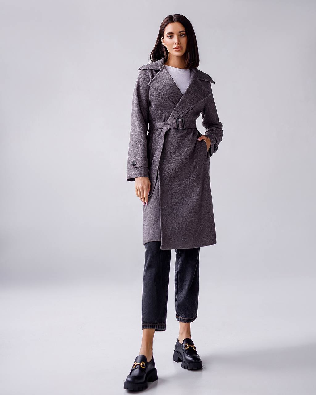 Stylish Wool Coat with Belt Soft Warm Jacket for Any Occasion