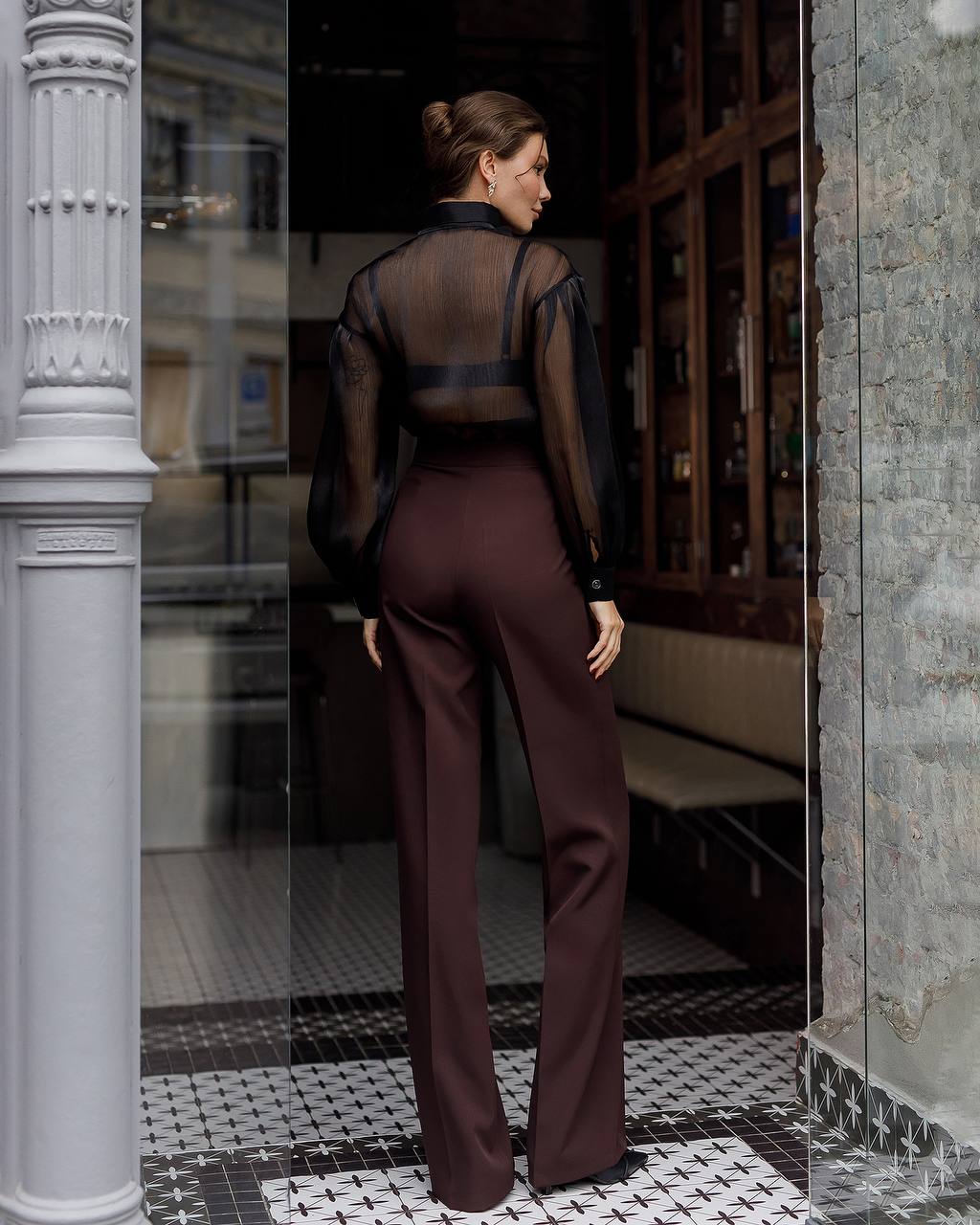 Premium Diagonal Costume Crepe Trousers for Women