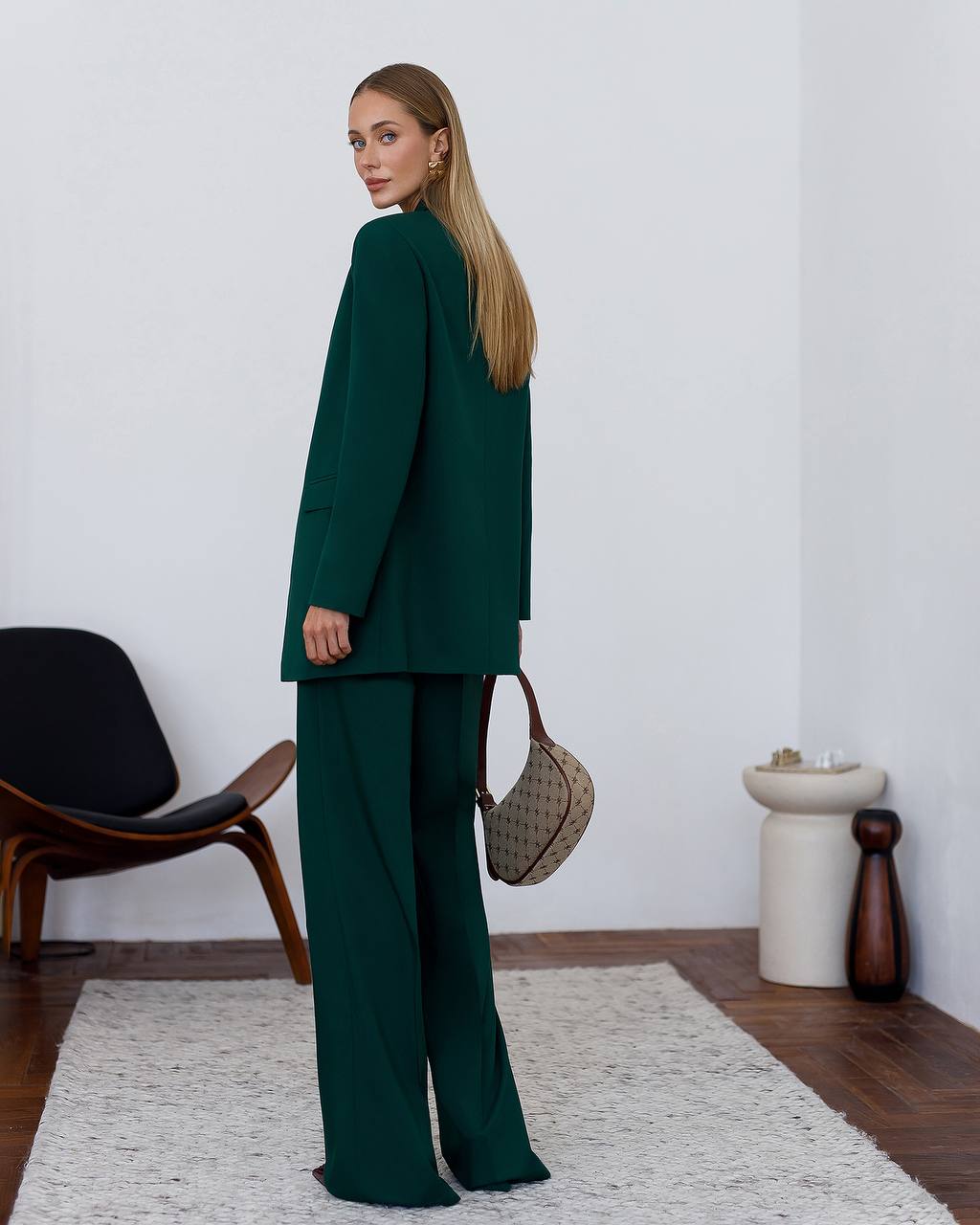 Womens Polished Tiar and Lux Fabric Suit in Green