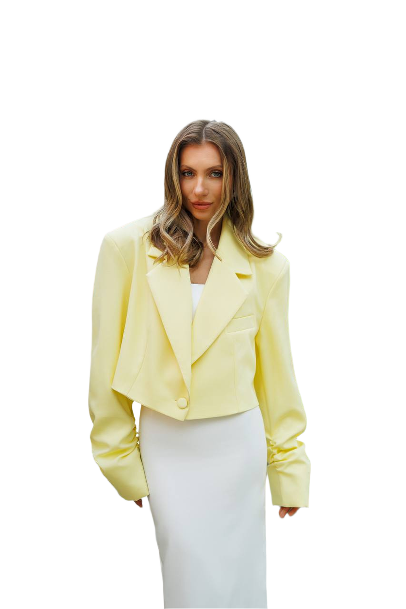 Oversized Women's Jacket in Premium Diagonal Crepe