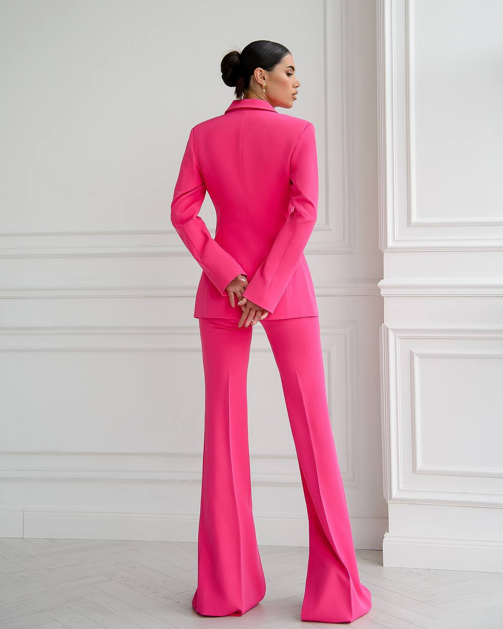 Premium Women's Diagonal Suit Crepe in Raspberry Color